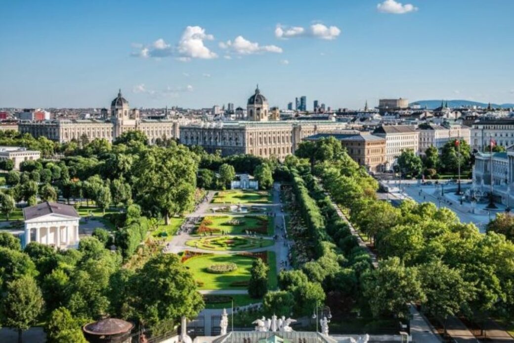 Blick von oben über Wien